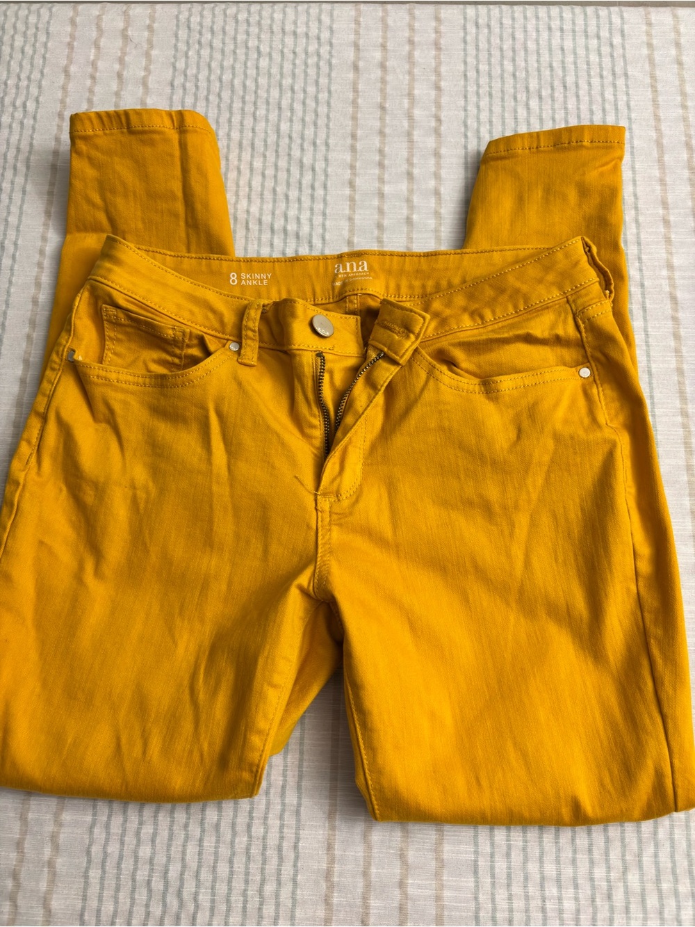 a.n.a Women's Mustard Yellow Skinny Ankle Pants